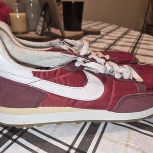 Nike Burgundy and White Running Shoes